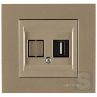 Розетка USB Type-A 5V-2.4A Arvia Electric KAREN Титан (20 05 2000 251)